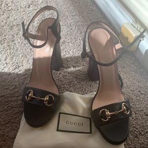 Brand new . never worn Gucci heel sandals.